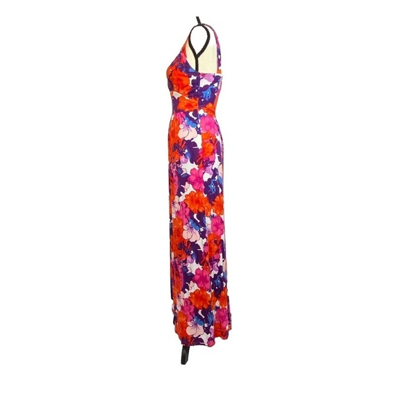 Floral Maxi Plunge Dress Small Petites - Picture 4 of 9
